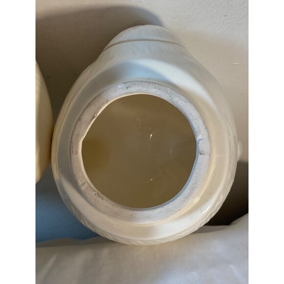 Welcome Cookie Jar Ceramic White Teddy Bear Blue Sweater Cookie Taiwan VTG - Picture 11 of 13